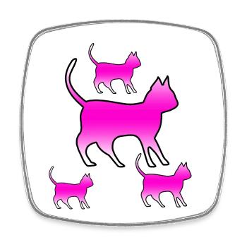 feline - Square fridge magnet - white - Front
