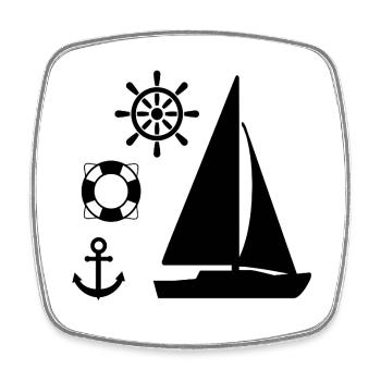 Sail - Square fridge magnet - white - Front
