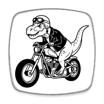 Motomoto Dino - Magnet carré - blanc - Devant