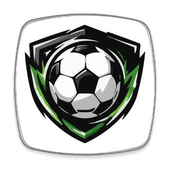 Blason de football - Magnet carré - blanc - Devant