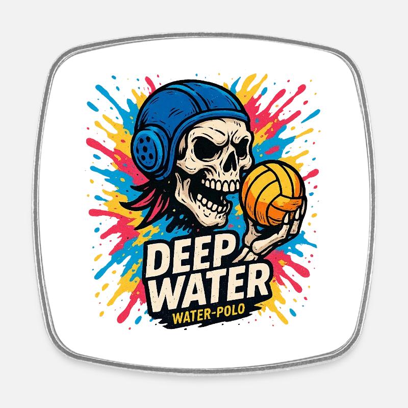 Waterpolo Crane DEEPWATER - Magnet carré - blanc
