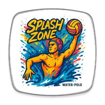 Wasserballmeister der Splash Zone - Viereckiger Kühlschrankmagnet - Weiß - Vorne