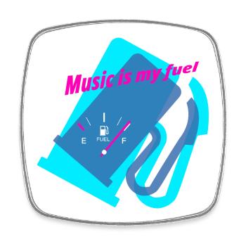 T-Shirt-Design „Music is my fuel“ - Viereckiger Kühlschrankmagnet - Weiß - Vorne