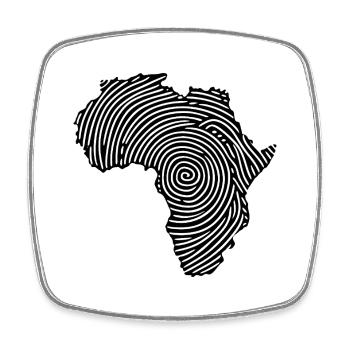 Fingerprint Africa - Square fridge magnet - white - Front