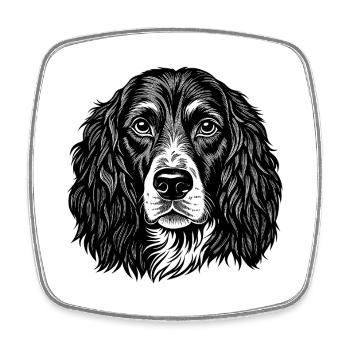 English Springer - Magnet carré - blanc - Devant