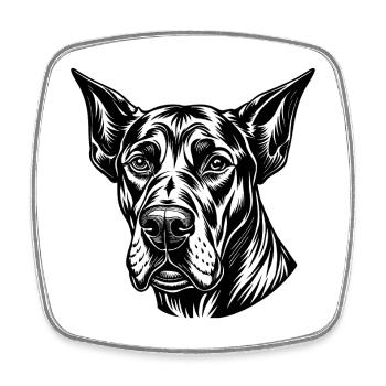 Chien dogue allemand - Magnet carré - blanc - Devant