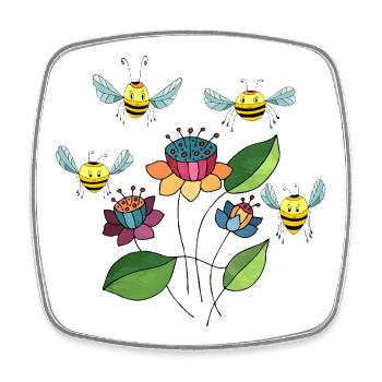 Insekten - Viereckiger Kühlschrankmagnet - Weiß - Vorne