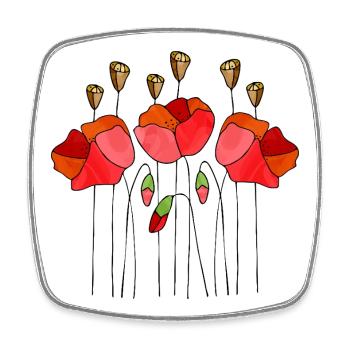 Blumen - Viereckiger Kühlschrankmagnet - Weiß - Vorne