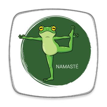 Frosch Namaste Yoga - Viereckiger Kühlschrankmagnet - Weiß - Vorne