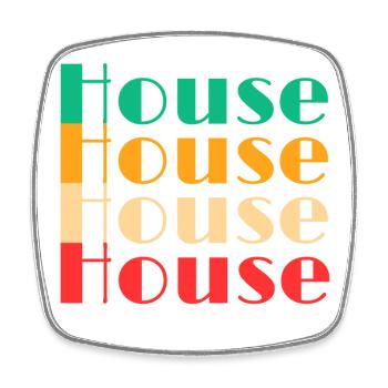 Musique house - Magnet carré - blanc - Devant