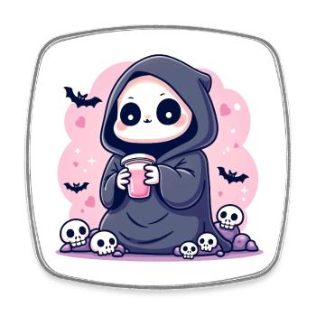 Creepy Cute Little Demon | Pastel Goth Bold Line A - Viereckiger Kühlschrankmagnet - Weiß - Vorne