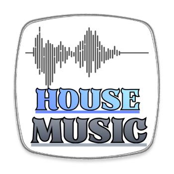 Musique house - Magnet carré - blanc - Devant