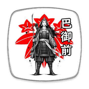 Tomoe Gozen, une samouraï légendaire - Magnet carré - blanc - Devant