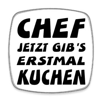 Chef - Viereckiger Kühlschrankmagnet - Weiß - Vorne