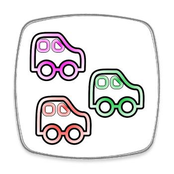 Autos - Viereckiger Kühlschrankmagnet - Weiß - Vorne