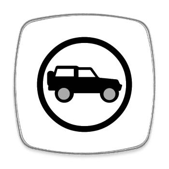 Voiture - Magnet carré - blanc - Devant