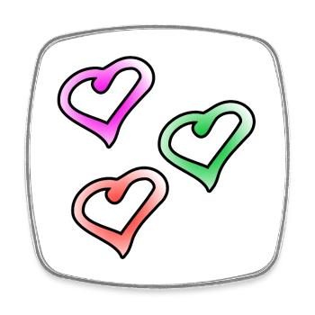 Hearts - Square fridge magnet - white - Front