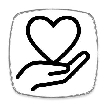 Hand Heart - Square fridge magnet - white - Front