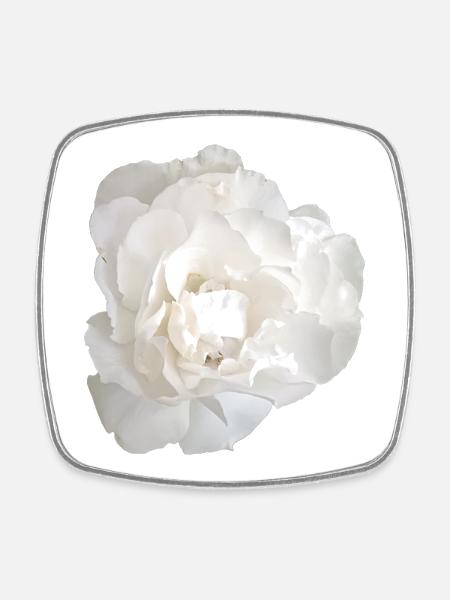 Elegant_White_Gardenia_Floral_Graphic - Square fridge magnet - white