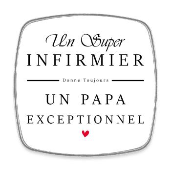 super infirmier - papa exceptionnel - Magnet carré - blanc - Devant