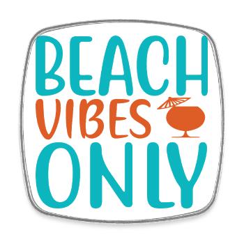 Beach vibes only - Viereckiger Kühlschrankmagnet - Weiß - Vorne