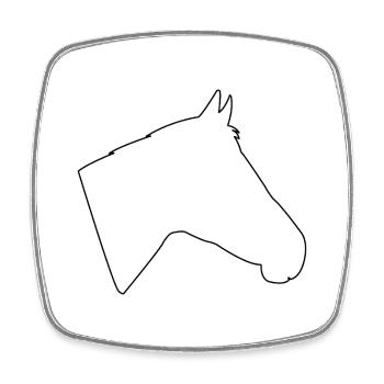 Tête de cheval - Magnet carré - blanc - Devant