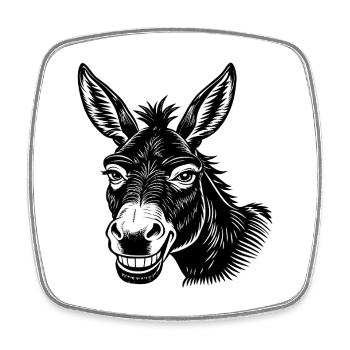 Donkey smile - Square fridge magnet - white - Front