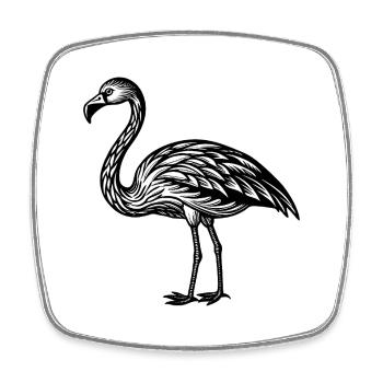 Flamingo - Viereckiger Kühlschrankmagnet - Weiß - Vorne