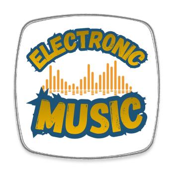 Retro-Elektronische Musik - Viereckiger Kühlschrankmagnet - Weiß - Vorne
