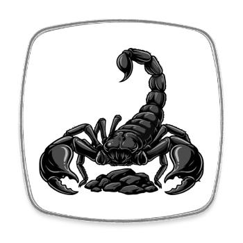 Scorpion Noir Empereur Stinger Arachnide Tattoo - Magnet carré - blanc - Devant