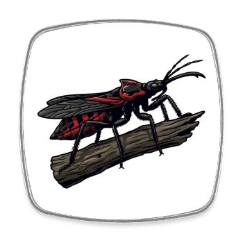 Bug Assassin, Bug Hunter, Red Strike Tattoo - Viereckiger Kühlschrankmagnet - Weiß - Vorne