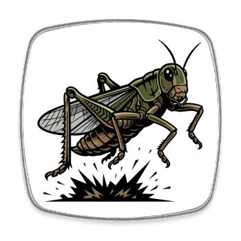 Grasshopper Grasshopper Jump Hop Tattoo Insect - Square fridge magnet - white - Front