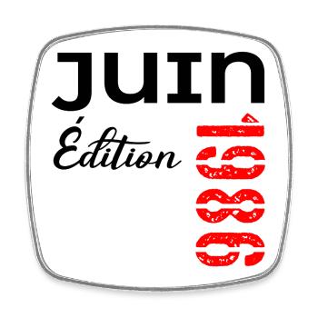 June 1986 - 40th Anniversary - Square fridge magnet - white - Front