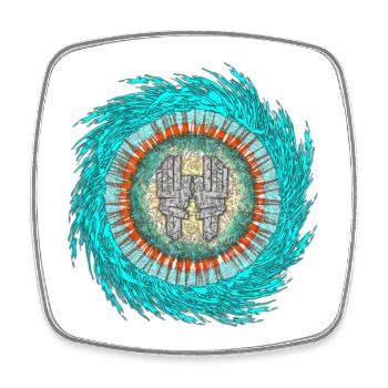 Tiefenzyklus Mandala-Spirale yoga - Viereckiger Kühlschrankmagnet - Weiß - Vorne