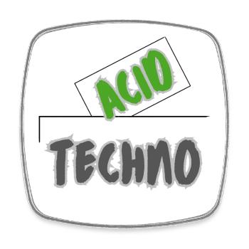 Acid Techno - Viereckiger Kühlschrankmagnet - Weiß - Vorne
