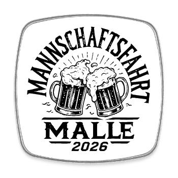 Voyage de l’équipe Malle 2026 - Magnet carré - blanc - Devant