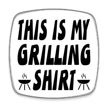 Grill - Square fridge magnet - white - Front
