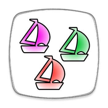 Sail - Square fridge magnet - white - Front