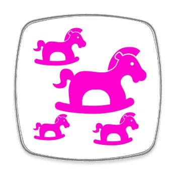 horses - Square fridge magnet - white - Front