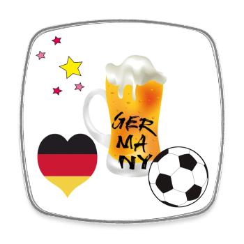 football fan - Square fridge magnet - white - Front