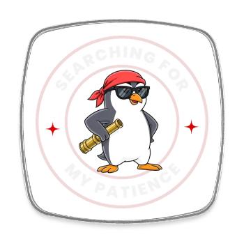 Searching For My Patience Funny - Square fridge magnet - white - Front