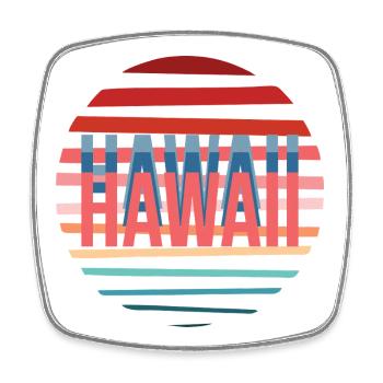 Hawai retro sun - Viereckiger Kühlschrankmagnet - Weiß - Vorne
