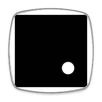 White circle on Black square  - Square fridge magnet - white - Front