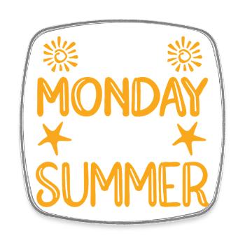 Less Monday more summer - Viereckiger Kühlschrankmagnet - Weiß - Vorne