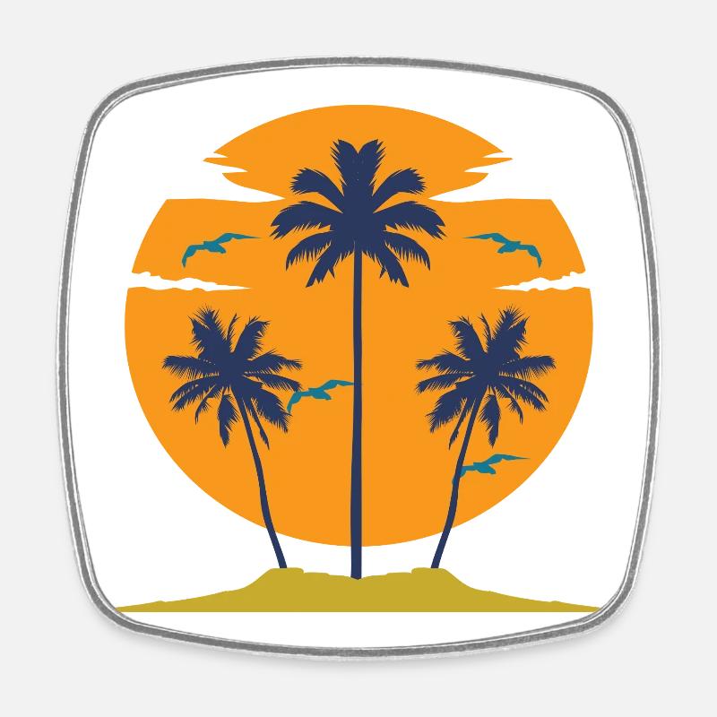 Palm Beach Birds - Square fridge magnet - white