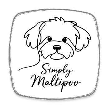 Simply Maltipoo – Minimalistisches Hundedesign - Viereckiger Kühlschrankmagnet - Weiß - Vorne