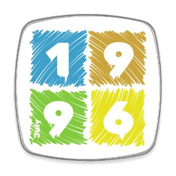 30. Écussons de Farbige du Geburtstag depuis 07/1996 - Magnet carré - blanc - Devant