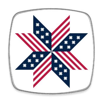 Patriotic Red White Blue Native Stars Stripes - Square fridge magnet - white - Front