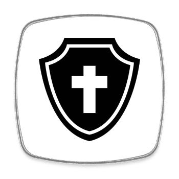 Schild der Rüstung Gottes - Viereckiger Kühlschrankmagnet - Weiß - Vorne