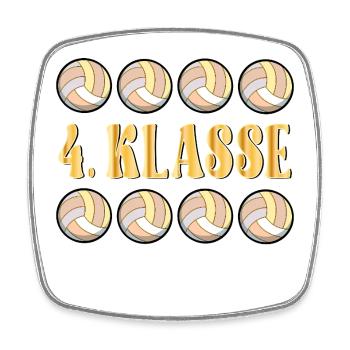 SCHULKIND 4. Klasse Volleyball - Viereckiger Kühlschrankmagnet - Weiß - Vorne